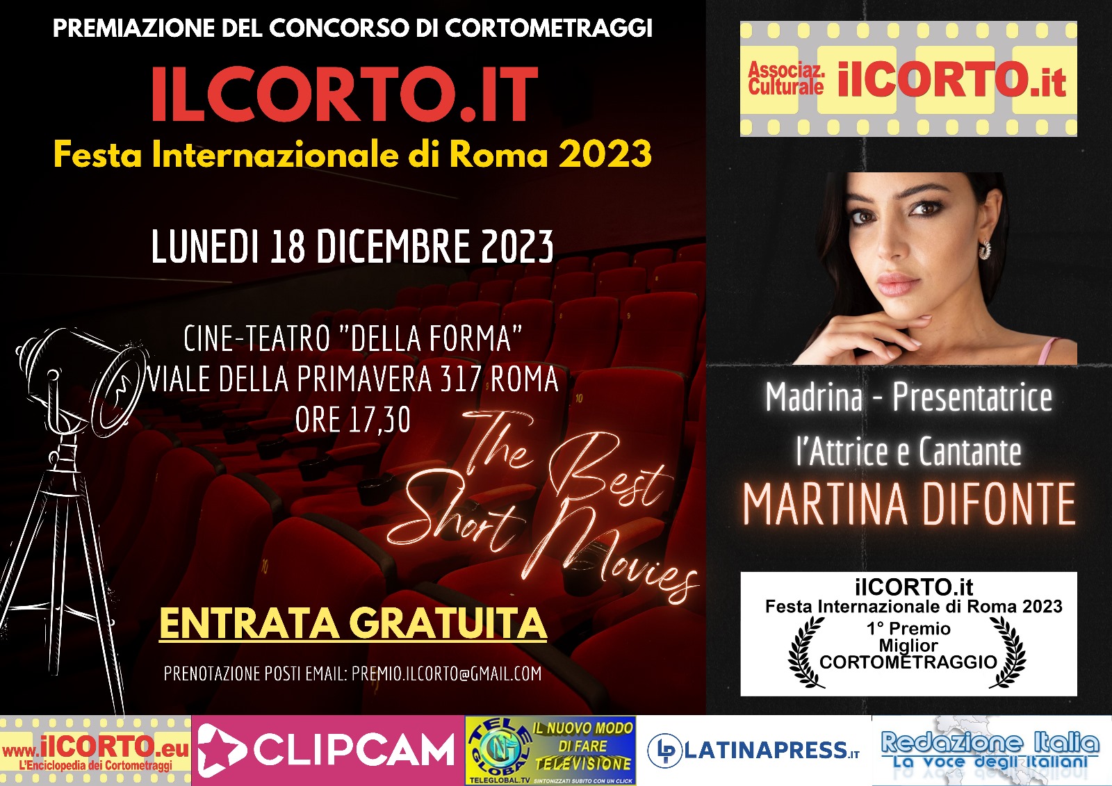 PREMIAZIONE ILCORTO.IT attrice Martina Difonte 2023