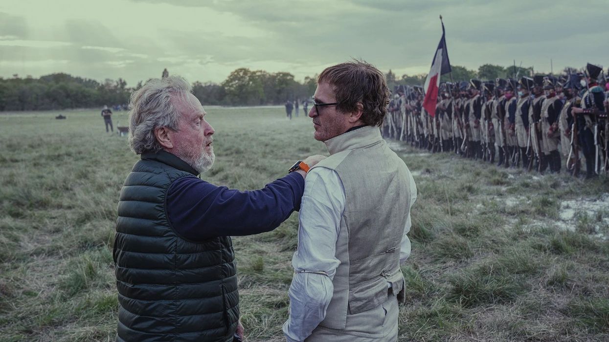 Ridley Scott sul set di Napoleon