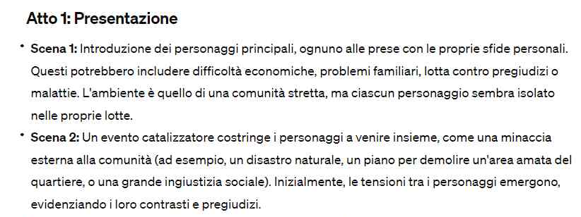 Ritaglio base Scrivere sceneggiature