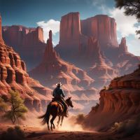 a cowboy riding in the canyon 200 cortometraggio